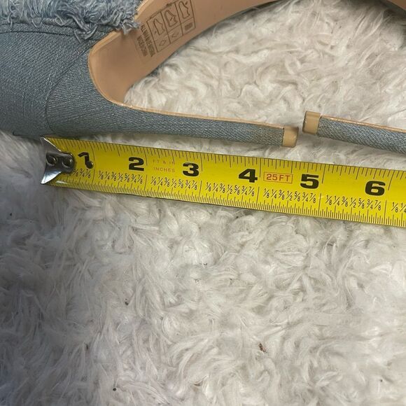 Bella Marie Frayed Denim Peep Toe Lace Up Stiletto Ankle Boots side zipper SZ10 - Picture 12 of 15